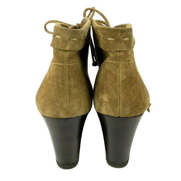 Via Spiga Womens Tan Suede Lace-Up Wedge Heel Booties Size 9.5 - Picture 3 of 12